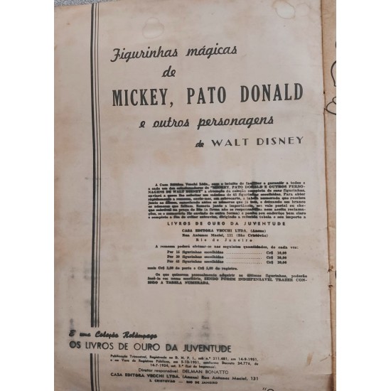 Álbum para Colecionar Figurinhas, Mickey, Pato Donald e Outros Personagens de Walt Disney [1959]